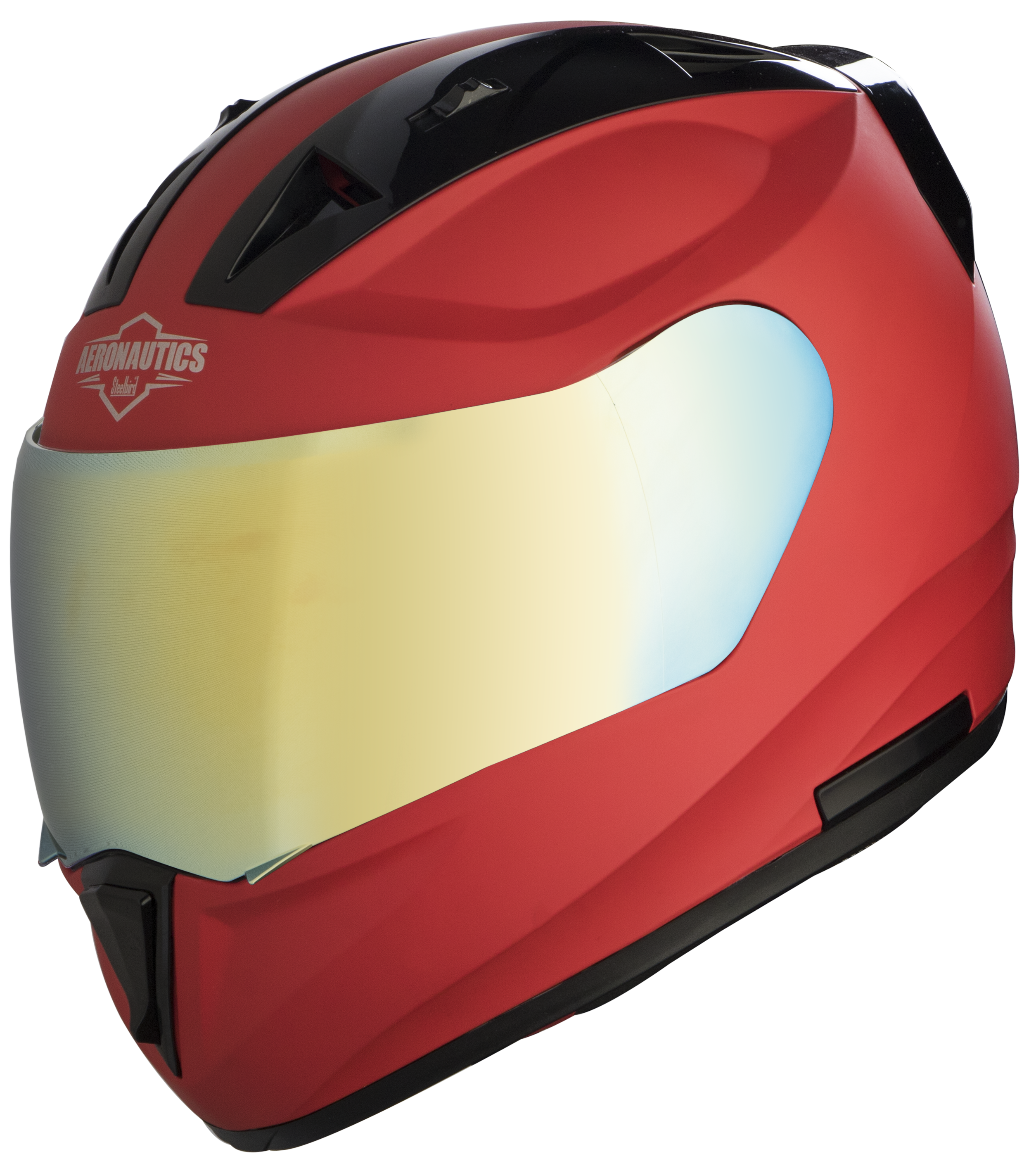 SA-1 Aeronautics Mat Sports Red ( Fitted With Clear Visor Extra Gold Chrome Visor Free)